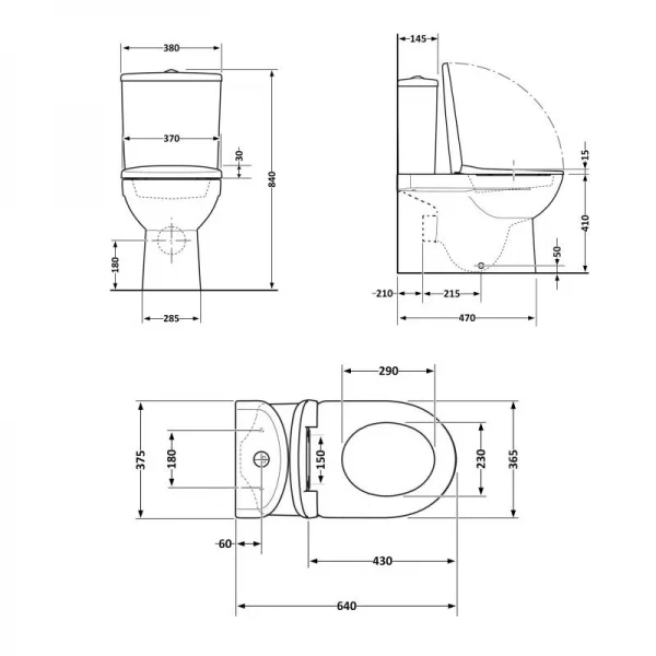 Унітаз підлоговий Qtap Jay Ultra Quiet з сидінням Soft-close 640x360x835 мм QT07222175TW White