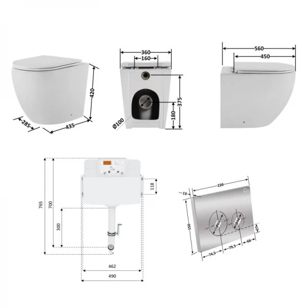 Готове рішення Qtap для ванної кімнати: підлоговий безбачковий унітаз Robin Ultra Quiet + бачок прихованого монтажу