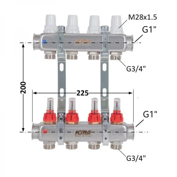 Коллектор с расходомерами (нерж.) 1
