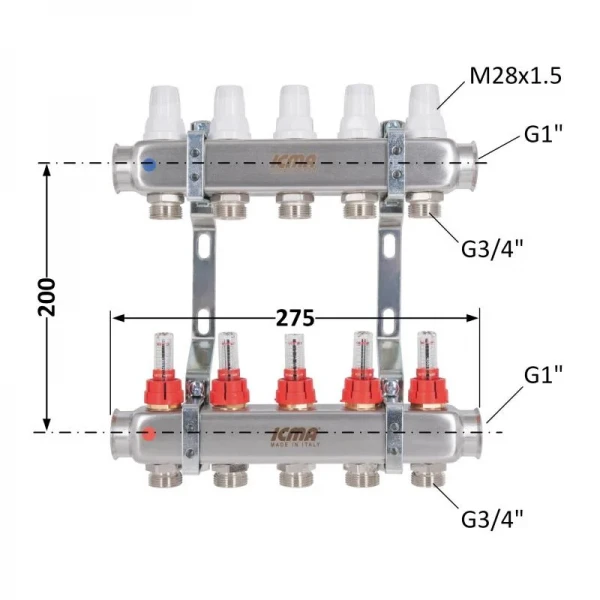 Коллектор с расходомерами (нерж.) 1