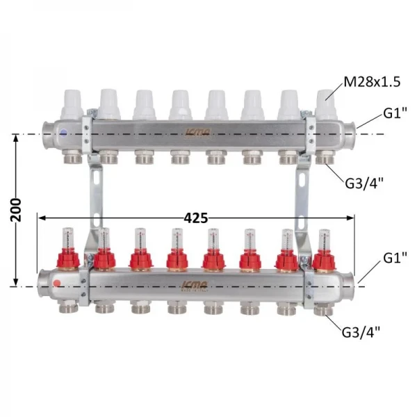 Коллектор с расходомерами (нерж.) 1