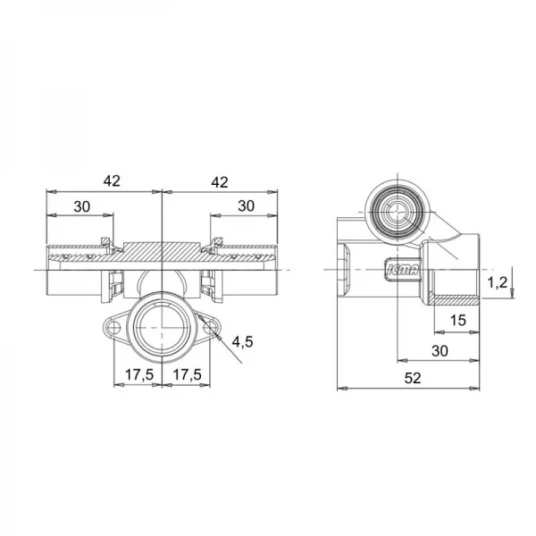 Прес-фітинг Icma трійник 1/2