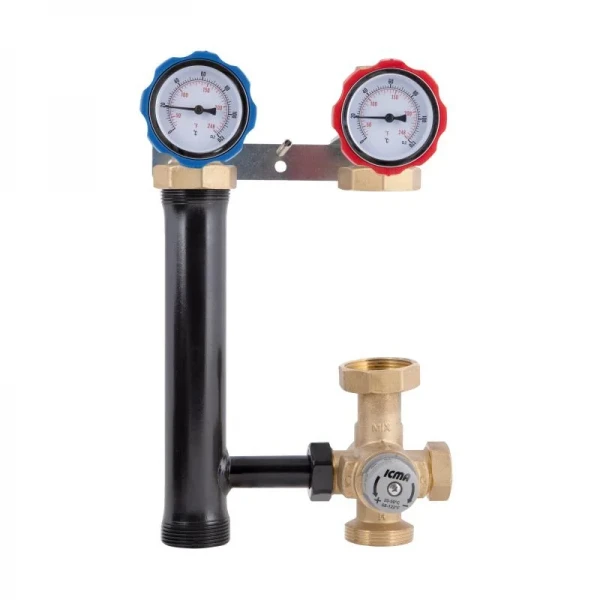 Насосная группа Icma с ручной регулировкой и термостатическим смесителем правое подключение 1 1/2