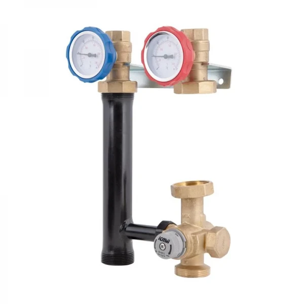 Насосная группа Icma с ручной регулировкой и термостатическим смесителем правое подключение 1 1/2