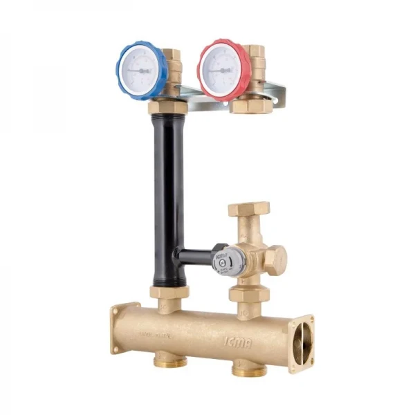 Насосная группа Icma с ручной регулировкой и термостатическим смесителем правое подключение 1 1/2