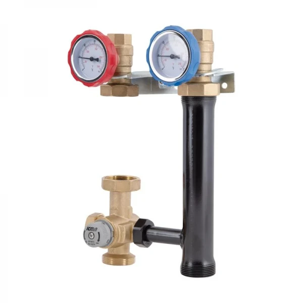 Насосная группа Icma с ручной регулировкой и термостатическим смесителем левое подключение 1 1/2