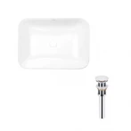 Комплект Qtap Scorpio: Раковина врезная прямоугольная 615х390х150 мм White + Донный клапан PU02