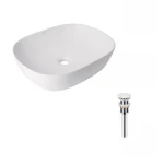 Комплект Qtap Aquarius: Раковина накладная прямоугольная 470x380x120 мм White + Донный клапан PU02