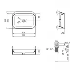 Комплект Qtap Scorpio: Раковина накладная прямоугольная 550х390х120 мм Matt Black + Донный клапан PU03