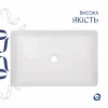 Комплект Qtap Tern: Раковина накладная прямоугольная 600x400x110 мм WHITE + Донный клапан PU02