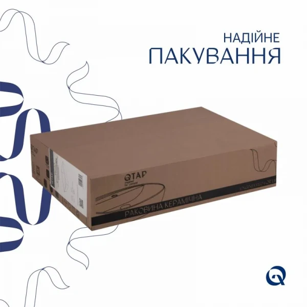 Комплект Qtap Virgo: Раковина накладна прамокутна 490х350х110 мм White + Донний клапан PU02