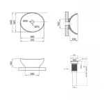 Комплект Qtap Dove: Раковина накладная овальная 415x340x140 мм Matt Black + Донный клапан PU03