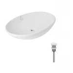 Комплект Qtap Dove: Раковина накладная овальная 635x420x150 мм White + Донный клапан PU02O