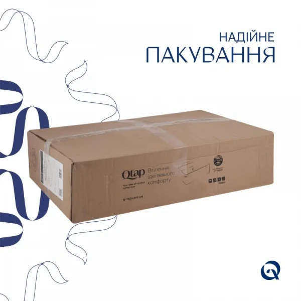 Комплект Qtap Dove: Раковина накладная овальная 635x420x150 мм White + Донный клапан PU02O