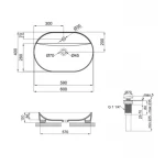 Комплект Qtap Scorpio: Раковина накладная овальная 600х400х120 мм White + Донный клапан PU02