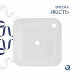 Комплект Qtap Stork: Раковина накладная квадратная 430x430x125 мм White + Донный клапан PU02