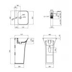 Комплект Qtap Crow: Раковина напольная моноблок 445x420x840 мм White + Донный клапан PU02O
