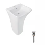 Комплект Qtap Crow: Раковина напольная моноблок 445x420x840 мм White + Донный клапан PU02O