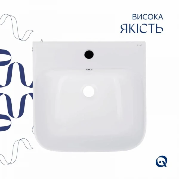 Комплект Qtap Crow: Раковина напольная моноблок 445x420x840 мм White + Донный клапан PU02O