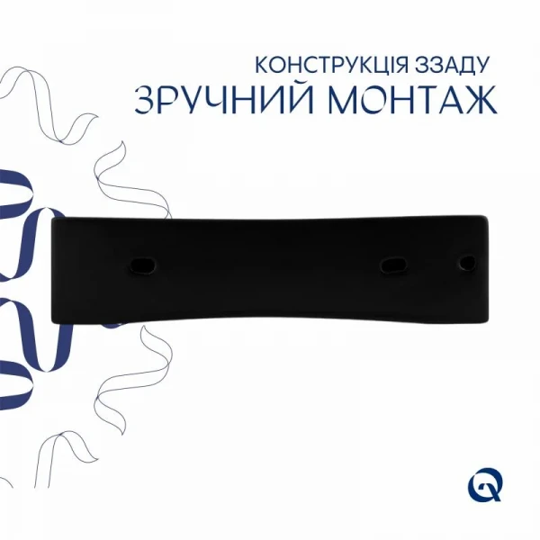Комплект Qtap Nando LT: Раковина подвесная прямоугольная 500х420х130 мм Matt Black + Донный клапан PU03O