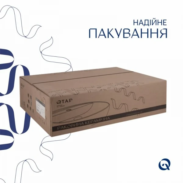 Комплект Qtap Cardinal: Раковина подвесная / накладная овальная 565х400х130 мм White + Донный клапан PU02