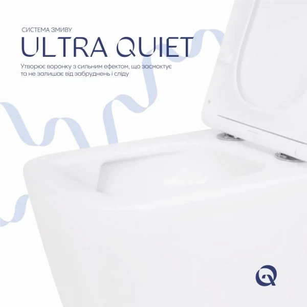 Унітаз підвісний Qtap Crow безобідковий з сідінням Soft-close QT05335170W
