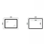 Дзеркало Lidz Kubis 800х600 з LED-підсвічуванням Touch, з антизапотіванням, з димером, рег. яскравості LD78LF9047400