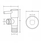 Кран угловой Thermo Alliance Standart (ручка палочка) с керам.буксой 1/2