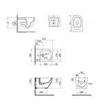 Комплект Qtap Jay 2 в 1: унитаз подвесной Rimless + биде подвесное