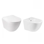 Комплект Qtap Jay 2 в 1: унитаз подвесной Rimless + биде подвесное