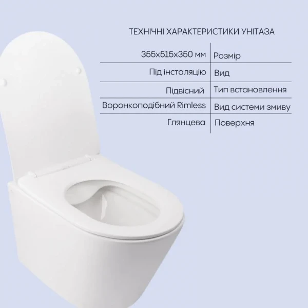 Комплект Qtap Swan 2 в 1: унитаз подвесной Rimless + биде подвесное