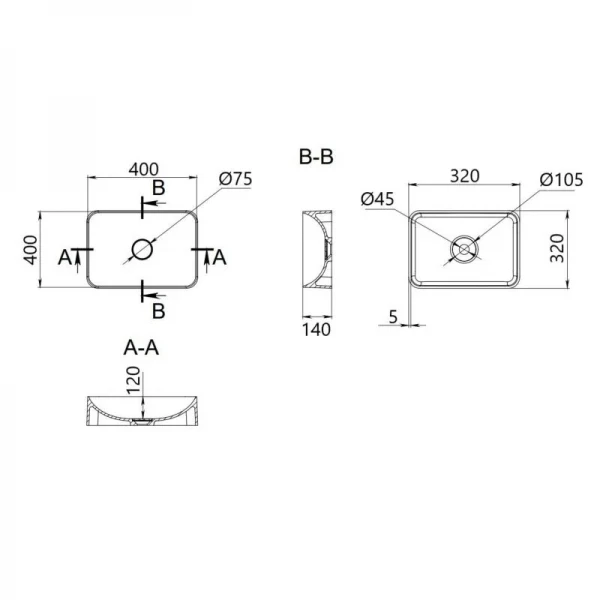 Раковина-чаша Qtap Kolibri 400х400х140 мм White QT10116303W