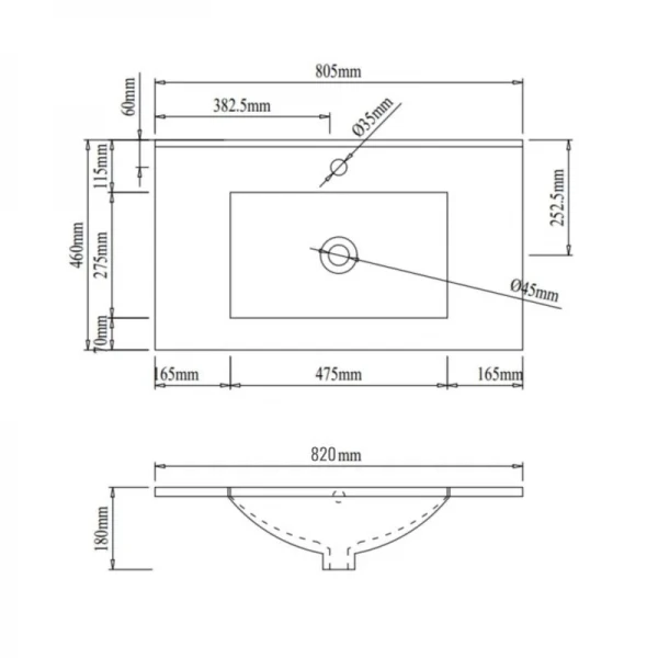 Раковина Qtap Albatross  820х460х180 White QT01113080CW1