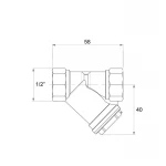 Фільтр косий Icma №50 грубої очистки 1/2