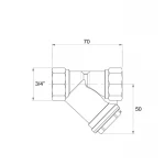 Фільтр косий Icma №50 грубої очистки 3/4
