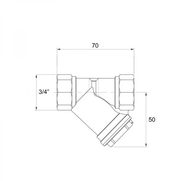 Фільтр косий Icma №50 грубої очистки 3/4