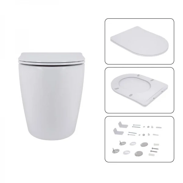 Готове рішення Qtap для ванної кімнати: підвісний унітаз Robin + комплект інсталяції Nest 4 в 1 (кругла клавіша Black mat)