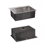 Комплект Lidz Handmade H5845 Мойка для кухни интегрированная Brushed в комплекте с дозатором + Lidz K01G Корзина для кухонной мойки