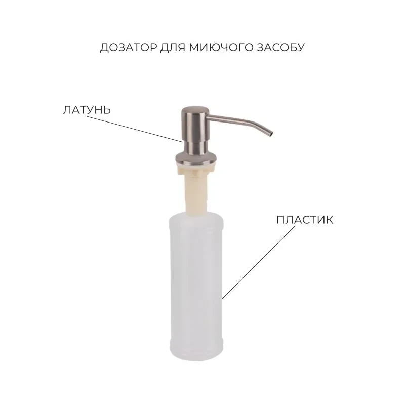 Комплект Lidz Handmade H6350L Мойка для кухни интегрированная крыло слева Brushed в комплекте с дозатором + Lidz K01G Корзина для кухонной мойки