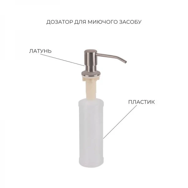 Комплект Lidz Handmade H6350R Мойка для кухни интегрированная крыло справа Brushed в комплекте с дозатором + Lidz K01G Корзина для кухонной мойки