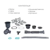 Комплект Lidz Handmade H6350BR Мойка для кухни интегрированная крыло справа BlackPVD в комплекте с дозатором + Lidz K01B Корзина для кухонной мойки