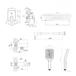 Комплект для душа Qtap Stenava Chrome: Смеситель QTST6245102DC + Лейки (QTRUC125CRM45954,QTHLA107CRM45784) + Шланг QTHADPVC200C + QTCRMBH130