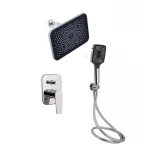 Комплект для душа Qtap Stenava Chrome: Смеситель QTST6245102DC + Лейки (QTRUC125CRM45954,QTHLA107CRM45784) + Шланг QTHADPVC200C + QTCRMBH130