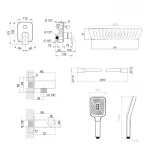 Комплект для душа Qtap Namesti Chrome: Смеситель QTNAM6225102NC + Лейки (QTRUC125CRM45954,QTHLA107CRM45784) + Шланг QTHADPVC200C + QTCRMBH130