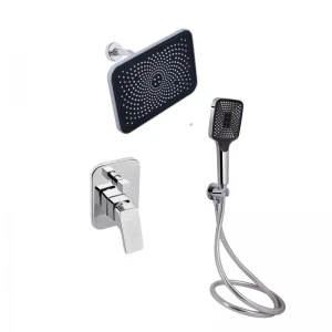 Комплект для душа Qtap Namesti Chrome: Смеситель QTNAM6225102NC + Лейки (QTRUC125CRM45954,QTHLA107CRM45784) + Шланг QTHADPVC200C + QTCRMBH130