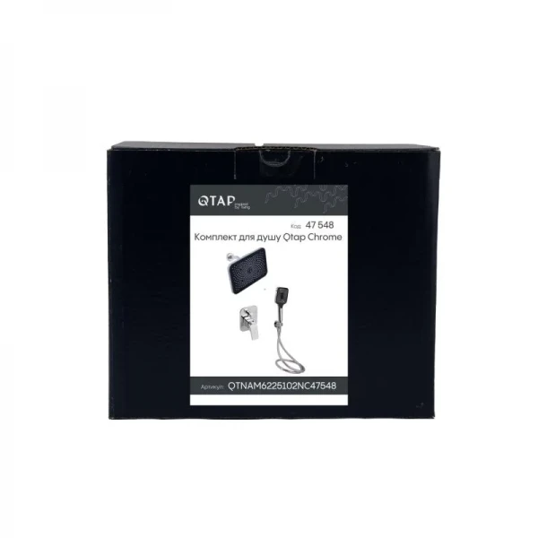Комплект для душа Qtap Namesti Chrome: Смеситель QTNAM6225102NC + Лейки (QTRUC125CRM45954,QTHLA107CRM45784) + Шланг QTHADPVC200C + QTCRMBH130