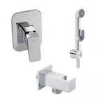 Комплект для душа Qtap Namesti Chrome: Смеситель для душа QTNAM6025102NC + Гигиенический набор QTSETCRMA021 + Подключение QTCRMBH130