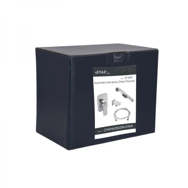 Комплект для душа Qtap Namesti Chrome: Смеситель для душа QTNAM6025102NC + Гигиенический набор QTSETCRMA021 + Подключение QTCRMBH130
