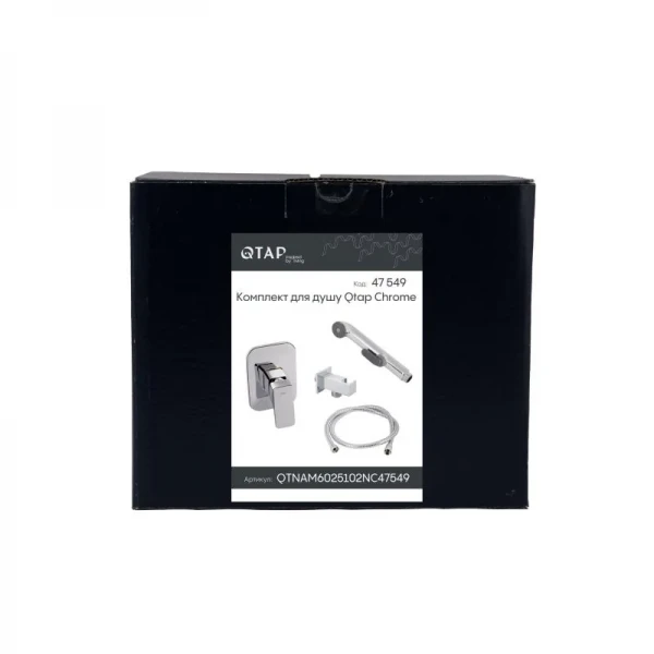 Комплект для душа Qtap Namesti Chrome: Смеситель для душа QTNAM6025102NC + Гигиенический набор QTSETCRMA021 + Подключение QTCRMBH130