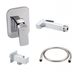 Комплект для душа Qtap Namesti Chrome: Смеситель для душа QTNAM6025102NC + Шланг QTHADPVC120C + Лейка QTCRMB120 + Подключение QTCRMBH130